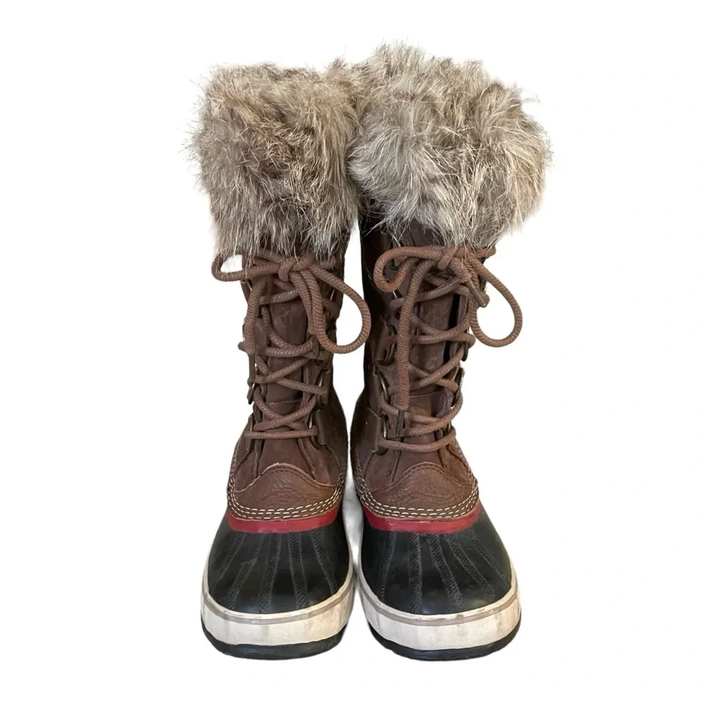 SOREL Women’s Leather Joan of Arctic Lace Up Waterproof Winter Snow Boot Brown 9